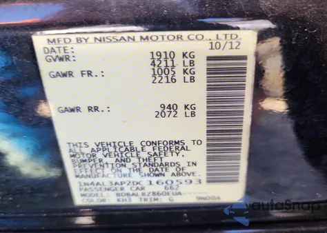 2013 Nissan Altima 2.5 z USA, uszkodzony, nr VIN 1N4AL3AP2DC160593